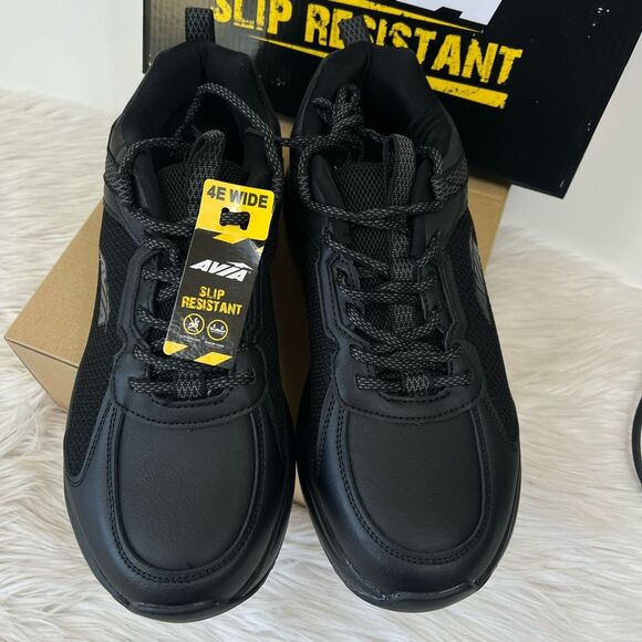 Avia Canyon SR Black Non Slip Work Shoes Men’s sneakers size 8.5 wide 4E - Picture 2 of 11